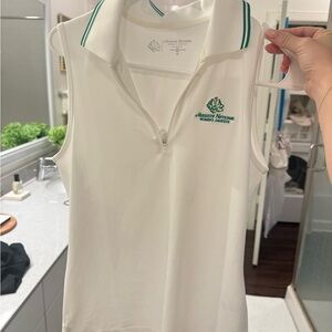 White Sleeveless masters Polo Shirt